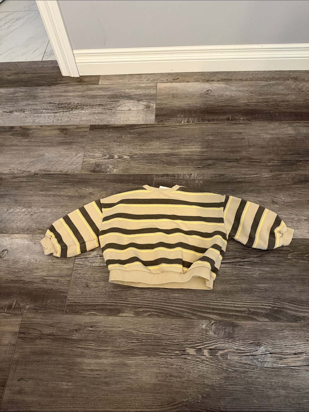 Zara Striped Yellow & Gray Pullover Sweater